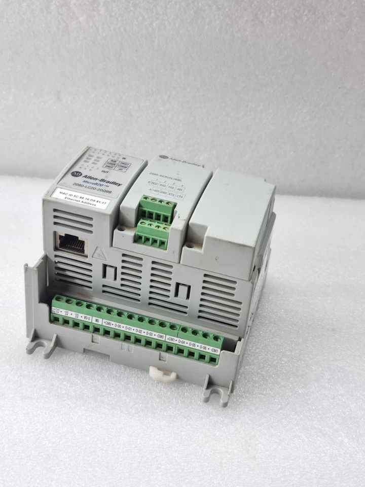 Allen Bradley Micro820 2080-LC20-20QBB With 2080-Serialisol EtherNet Ip Plc(Run)